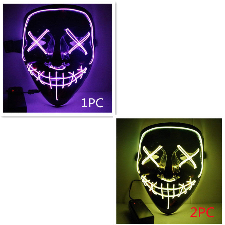 Load image into Gallery viewer, Line Up Festive Led Glitter Grimace Glow Mask
