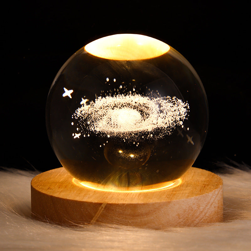 Load image into Gallery viewer, Luminous Starry Sky And Planets Moon Moon Crystal Ball Small Night Lamp Projection Ambience Light Creative Gift New Strange Gift
