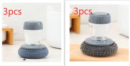 Load image into Gallery viewer, Kitchen Soap Dispensing Palm Brush Cleaner Push-type Brush Kitchen Detergent Tools
