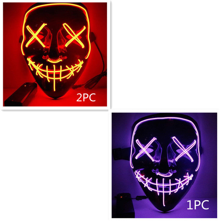 Load image into Gallery viewer, Line Up Festive Led Glitter Grimace Glow Mask
