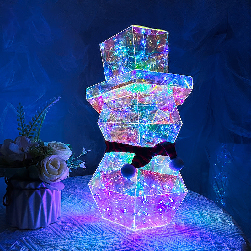 Load image into Gallery viewer, Christmas Decor Colorful LED Glow Santa Claus Snowman Night Light Xmas Gift Prismatic LED Lights Tabletop Ornament Bedroom Decor
