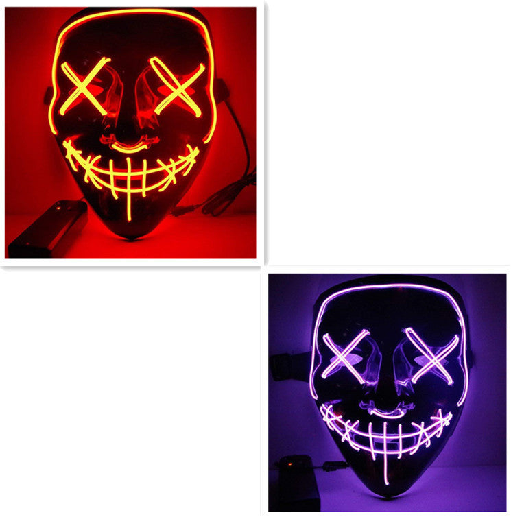 Load image into Gallery viewer, Line Up Festive Led Glitter Grimace Glow Mask
