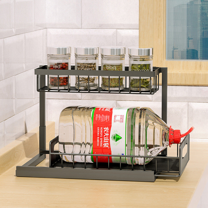 Load image into Gallery viewer, Kitchen Under Sink Pull-out Spice Storage Tiered Rack
