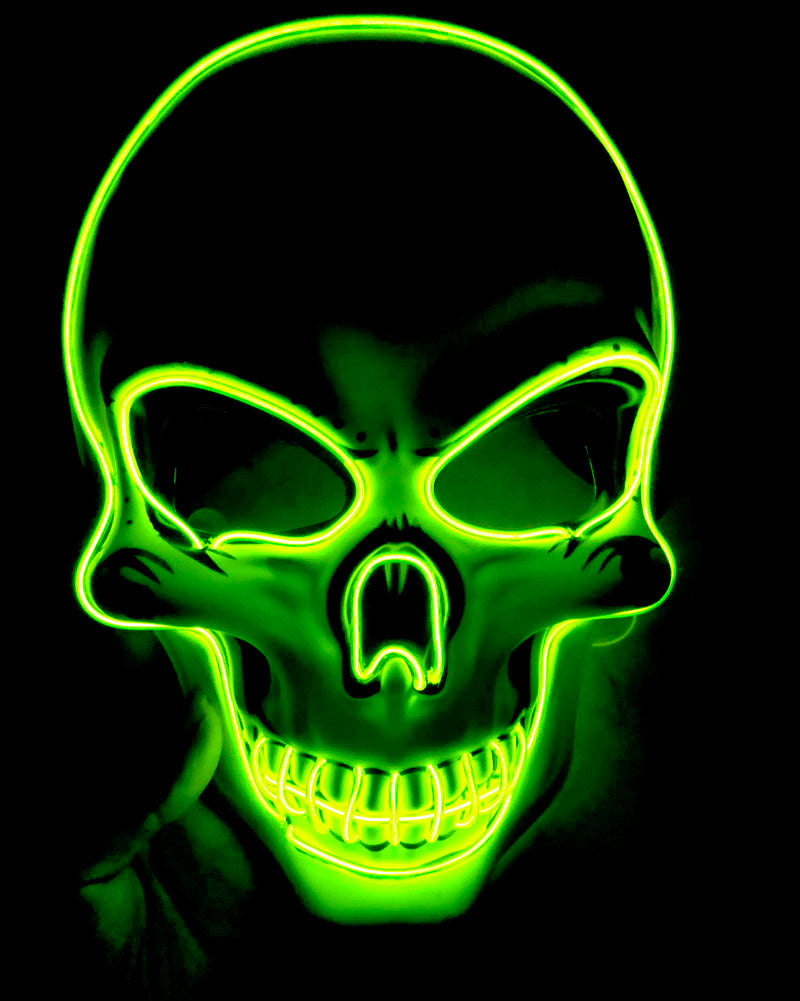 Load image into Gallery viewer, Halloween Skeleton Mask LED Glow Scary Mask
