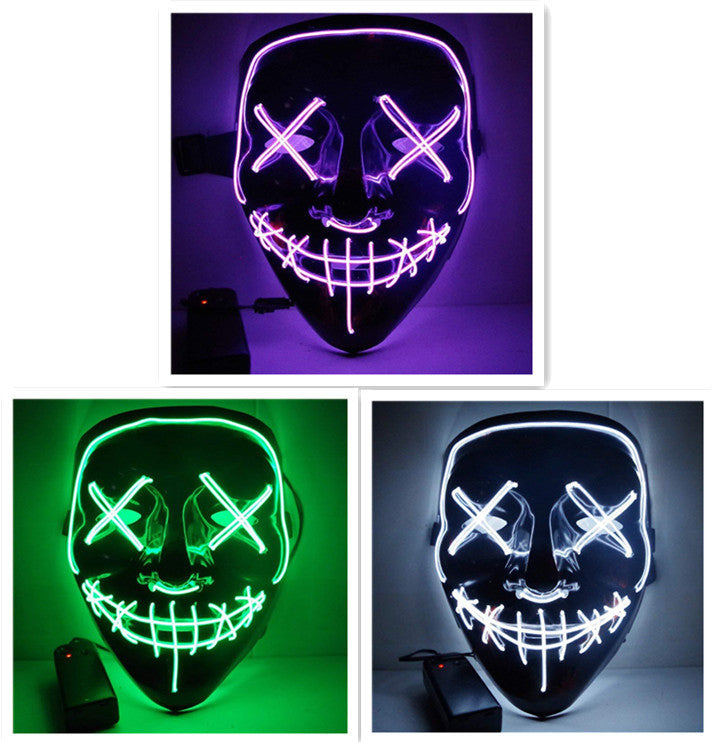 Load image into Gallery viewer, Line Up Festive Led Glitter Grimace Glow Mask
