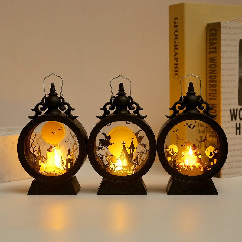 Load image into Gallery viewer, Halloween Retro Candle Portable Storm Lantern
