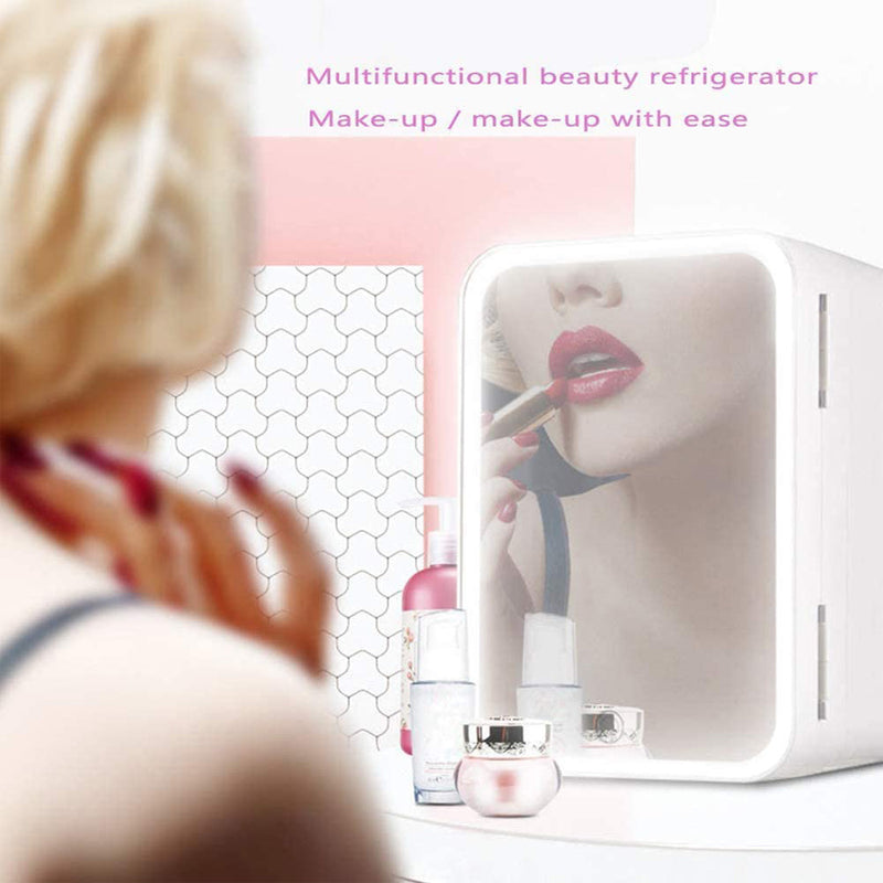 Load image into Gallery viewer, Mini Makeup Fridge Portable Cosmetic Refrigerator Cooler and Warmer Freezer for Perfume Beauty Skincare Products
