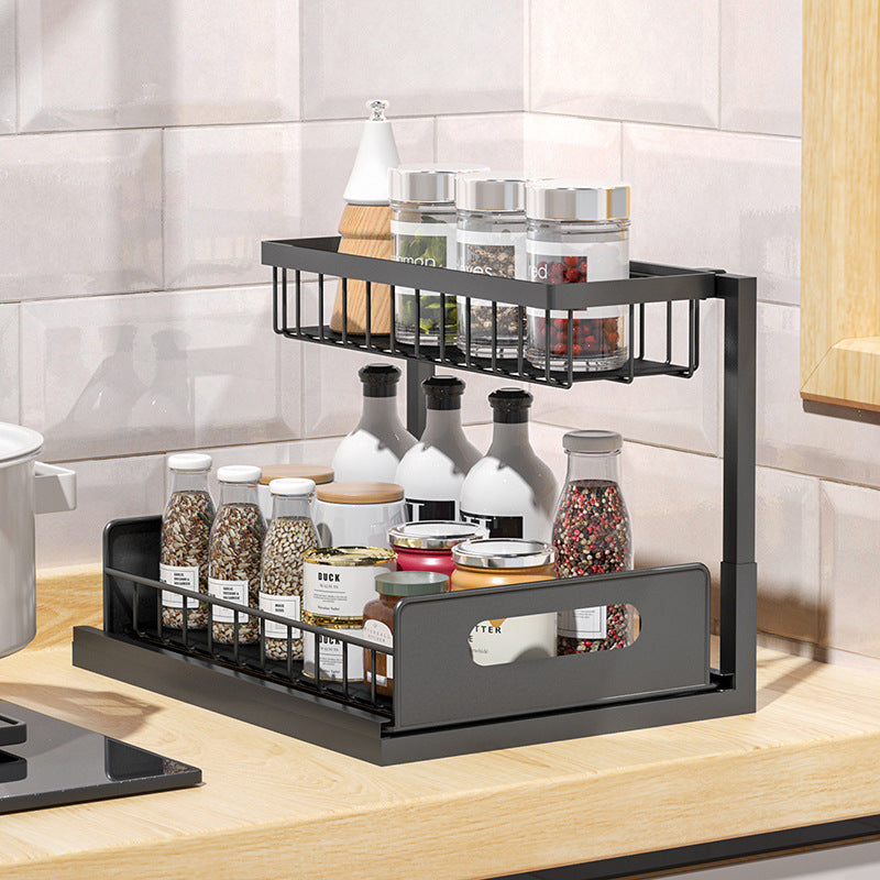 Load image into Gallery viewer, Kitchen Under Sink Pull-out Spice Storage Tiered Rack
