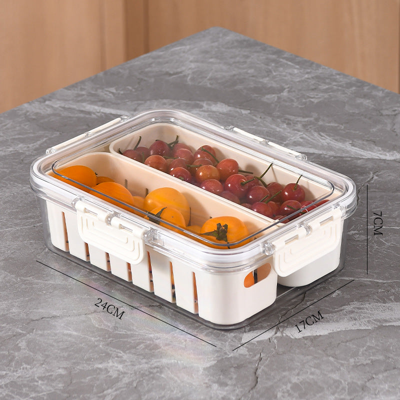 Load image into Gallery viewer, Kitchen Gadget Compartments Divided Serving Tray With Lid Veggie Tray Portable Snack Box Food Container For Biscuits Candy Fruits Nuts
