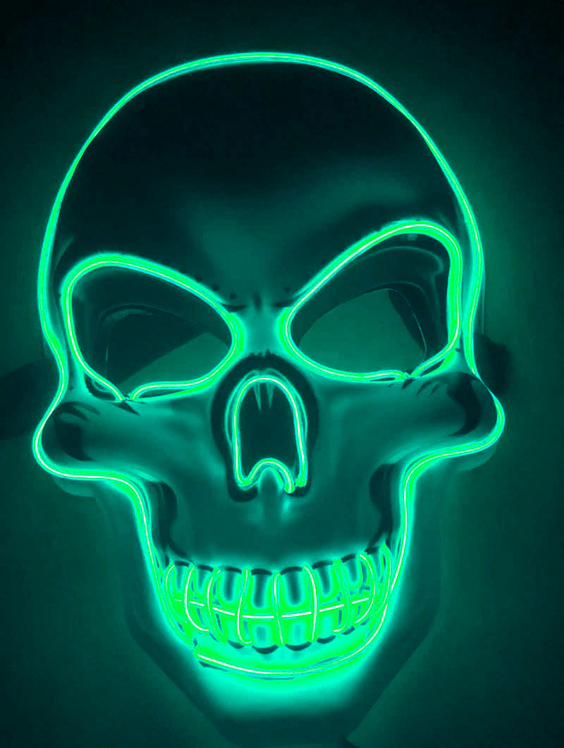 Load image into Gallery viewer, Halloween Skeleton Mask LED Glow Scary Mask
