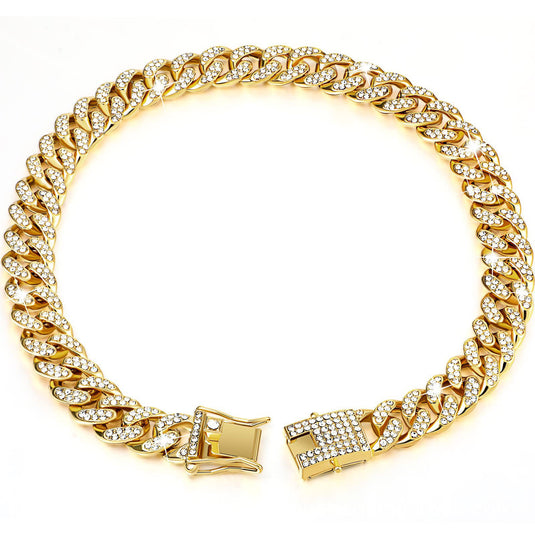 New Diamond Golden Dog Collar