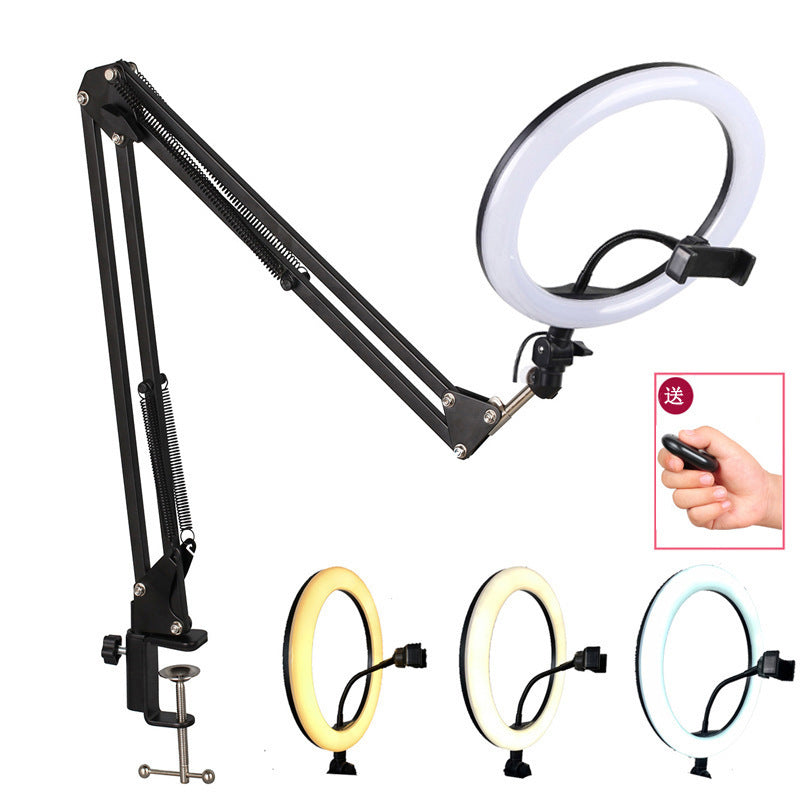 Load image into Gallery viewer, 26cm Ring Fill Light Desktop Lazy Bracket Multifunctional Live Video Camera
