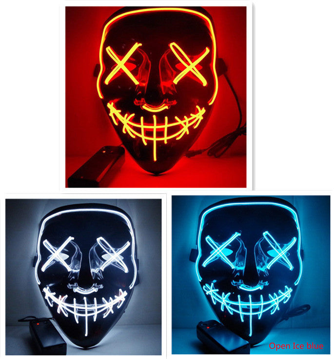 Load image into Gallery viewer, Line Up Festive Led Glitter Grimace Glow Mask
