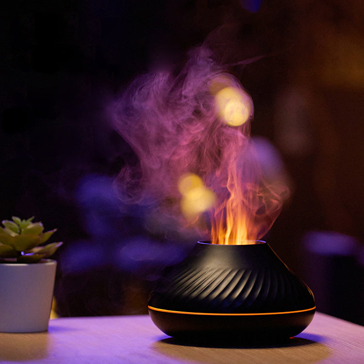 Load image into Gallery viewer, Newest RGB Flame Aroma Diffuser 130Ml 3d Colorful Flame Humidifier Fire Volcano Diffuser Flame
