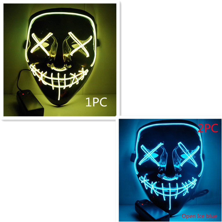 Load image into Gallery viewer, Line Up Festive Led Glitter Grimace Glow Mask
