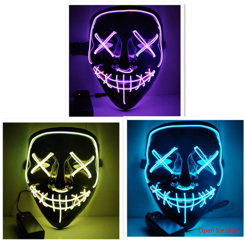 Load image into Gallery viewer, Line Up Festive Led Glitter Grimace Glow Mask
