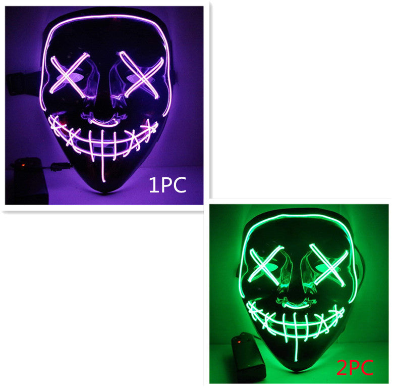 Load image into Gallery viewer, Line Up Festive Led Glitter Grimace Glow Mask
