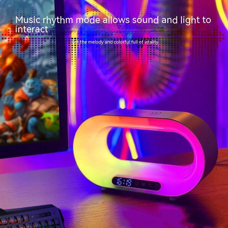 Load image into Gallery viewer, Multi-function 3 In 1 LED Night Light APP Control RGB Atmosphere Desk Lamp Smart Multifunctional Wireless Charger Alarm Clock
