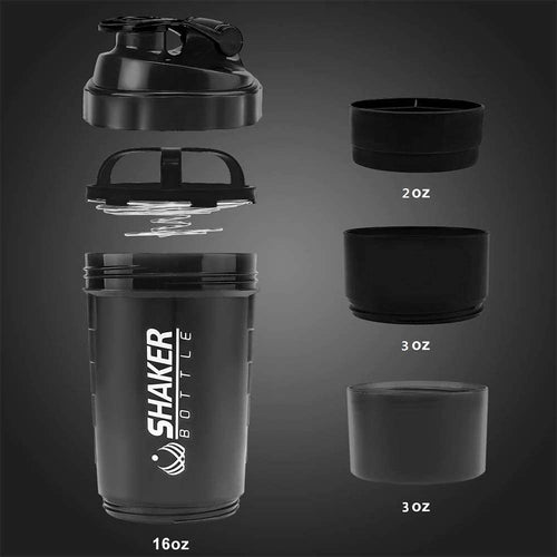 500ML Three-layer Portable Protein Powder Shake Cup