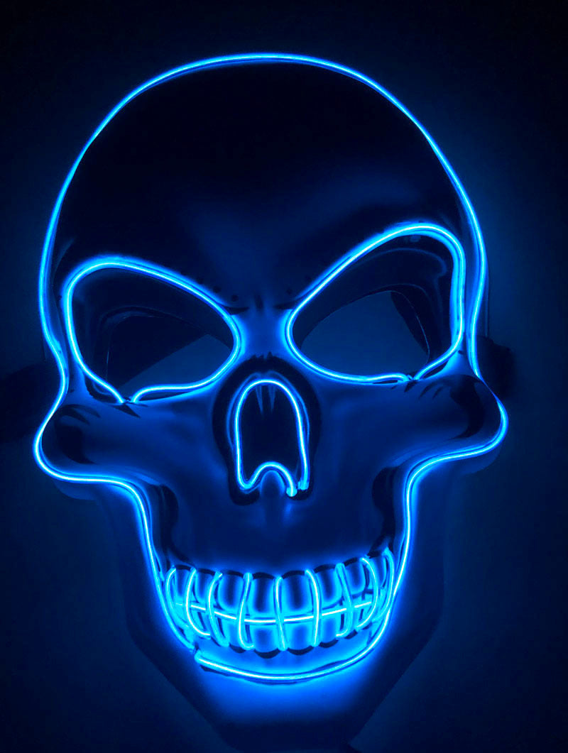 Load image into Gallery viewer, Halloween Skeleton Mask LED Glow Scary Mask
