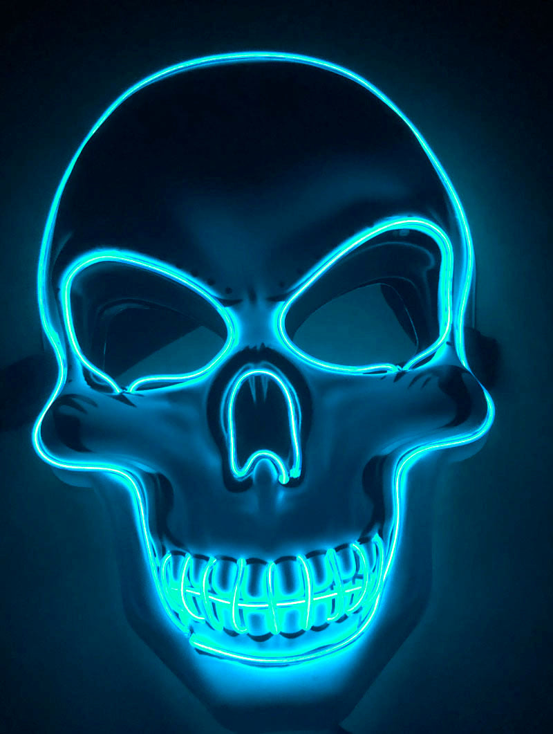 Load image into Gallery viewer, Halloween Skeleton Mask LED Glow Scary Mask
