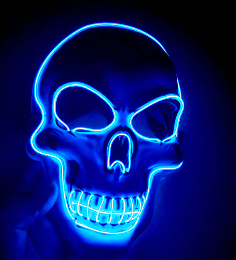 Load image into Gallery viewer, Halloween Skeleton Mask LED Glow Scary Mask
