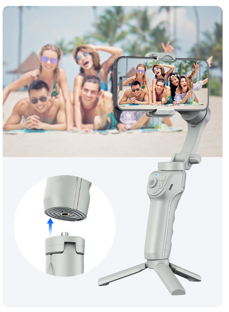 Load image into Gallery viewer, Hand-held Tripod Head Three-axis Anti-shake Stabilizer AI Intelligent Face Recognition And Short Video Shooting Camera Strap Fill Light
