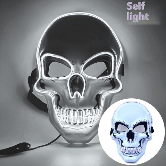 White Skull Mask Led Mask Luminous