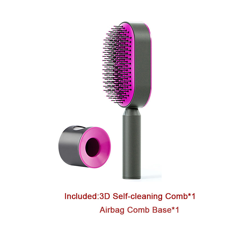 Load image into Gallery viewer, Self Cleaning Hair Brush For Women One-key Cleaning Hair Loss Airbag Massage Scalp Comb Anti-Static Hairbrush
