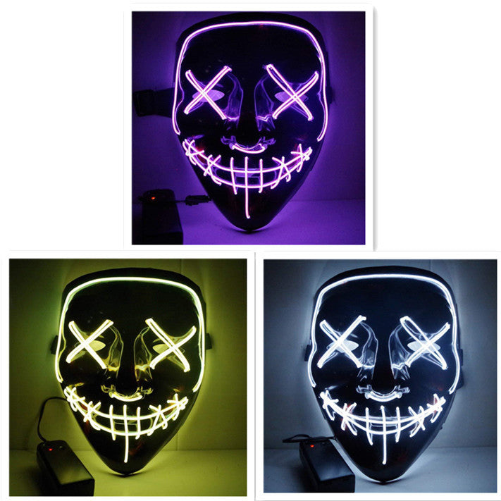 Load image into Gallery viewer, Line Up Festive Led Glitter Grimace Glow Mask
