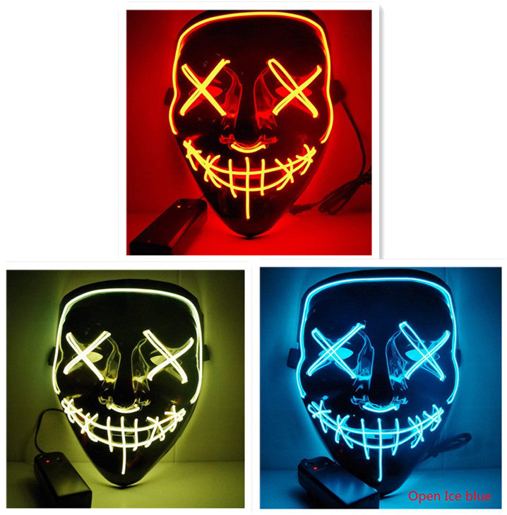 Load image into Gallery viewer, Line Up Festive Led Glitter Grimace Glow Mask
