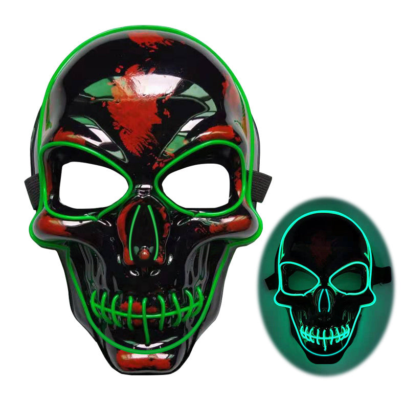 Load image into Gallery viewer, Halloween Skeleton Mask LED Glow Scary Mask
