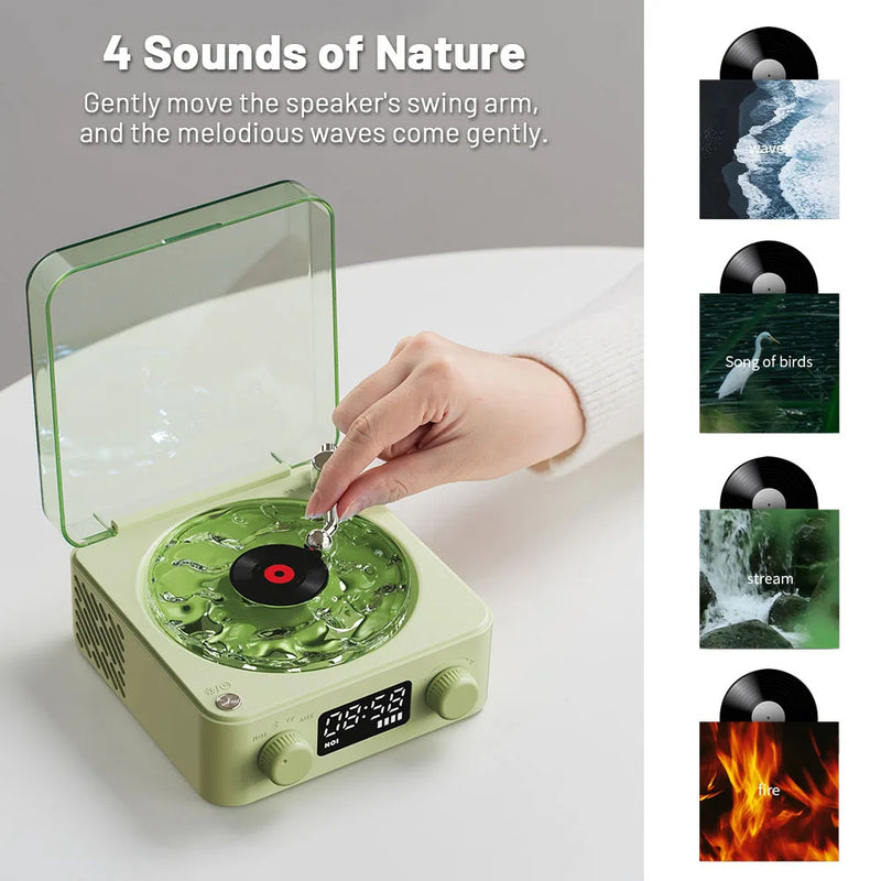 Load image into Gallery viewer, Retro Turntable Speaker Wireless Bluetooth 5.0 Vinyl Record Player Stereo Sound With White Noise RGB Projection Lamp Effect
