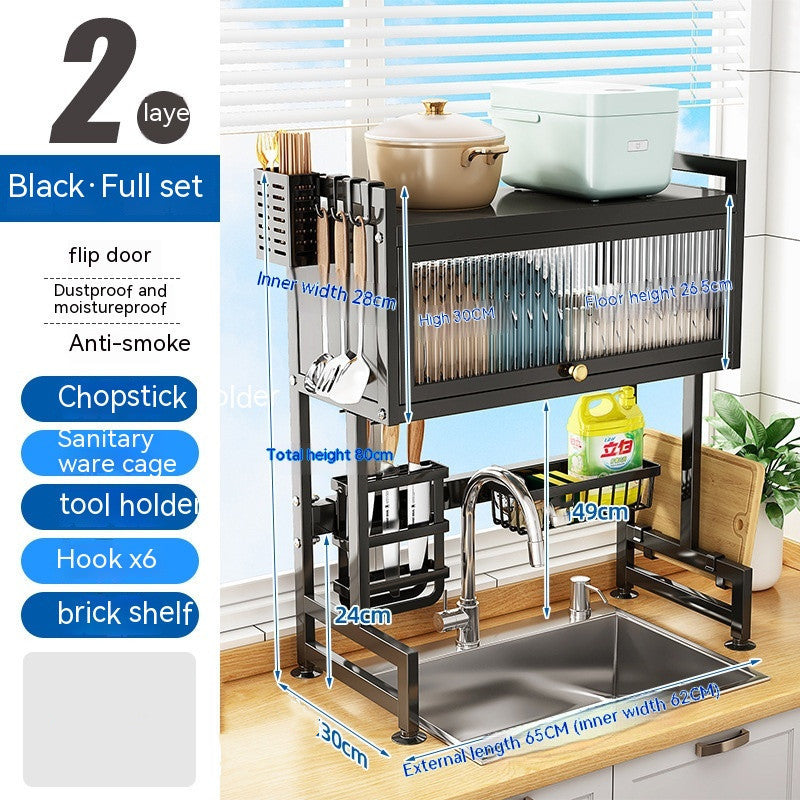 Load image into Gallery viewer, Kitchen Sink Storage Stand Surface Washed Bowl And Chopstick Rack Storage Household Drain Basket Rack
