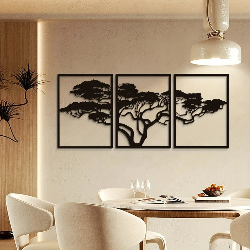 Load image into Gallery viewer, Black Metal Wall Art Decorative Painting Three-piece Set
