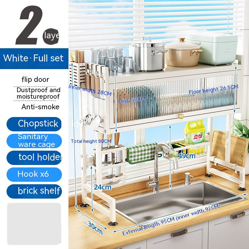 Load image into Gallery viewer, Kitchen Sink Storage Stand Surface Washed Bowl And Chopstick Rack Storage Household Drain Basket Rack
