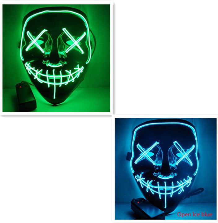 Load image into Gallery viewer, Line Up Festive Led Glitter Grimace Glow Mask
