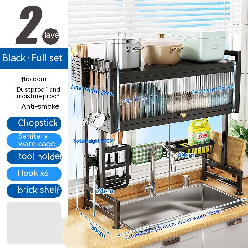 Load image into Gallery viewer, Kitchen Sink Storage Stand Surface Washed Bowl And Chopstick Rack Storage Household Drain Basket Rack
