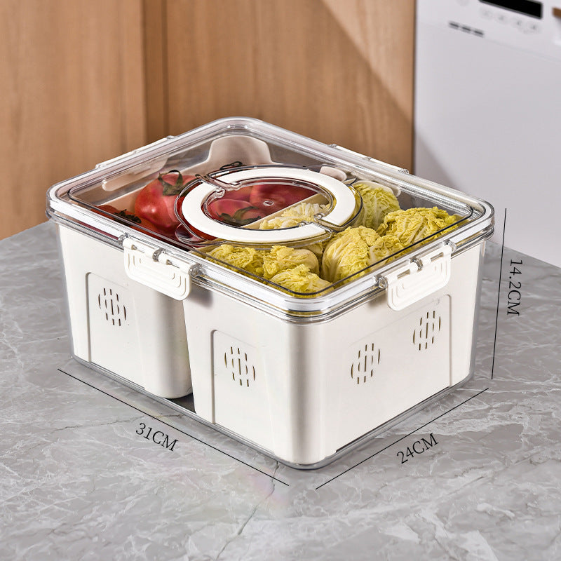 Load image into Gallery viewer, Kitchen Gadget Compartments Divided Serving Tray With Lid Veggie Tray Portable Snack Box Food Container For Biscuits Candy Fruits Nuts
