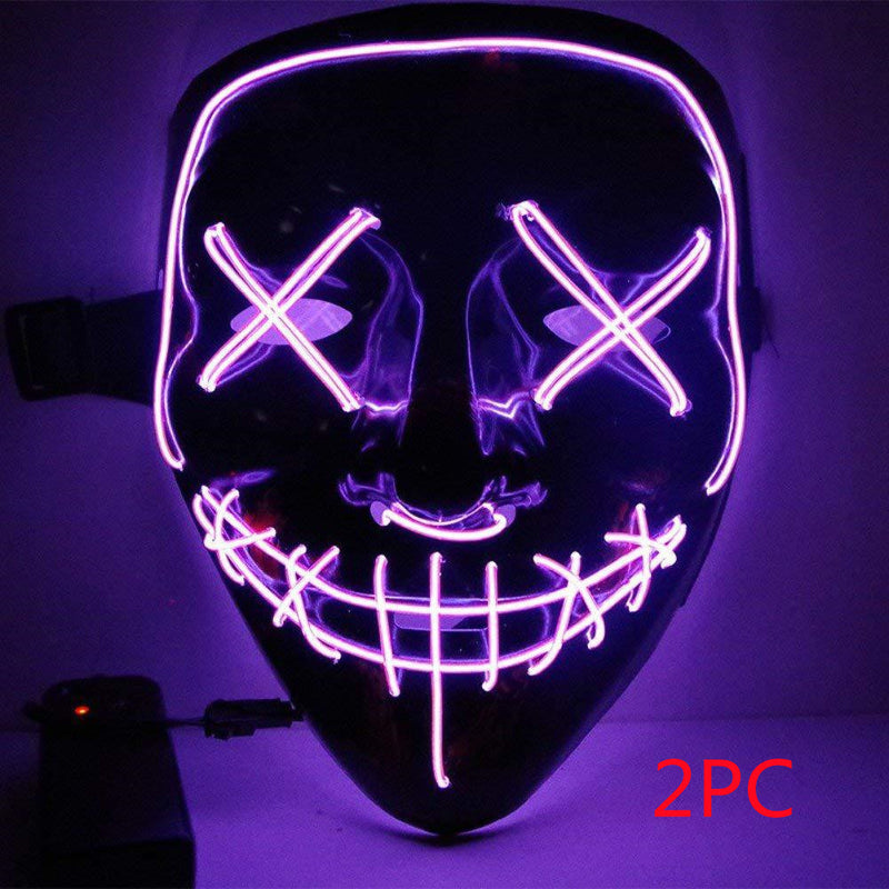 Load image into Gallery viewer, Line Up Festive Led Glitter Grimace Glow Mask
