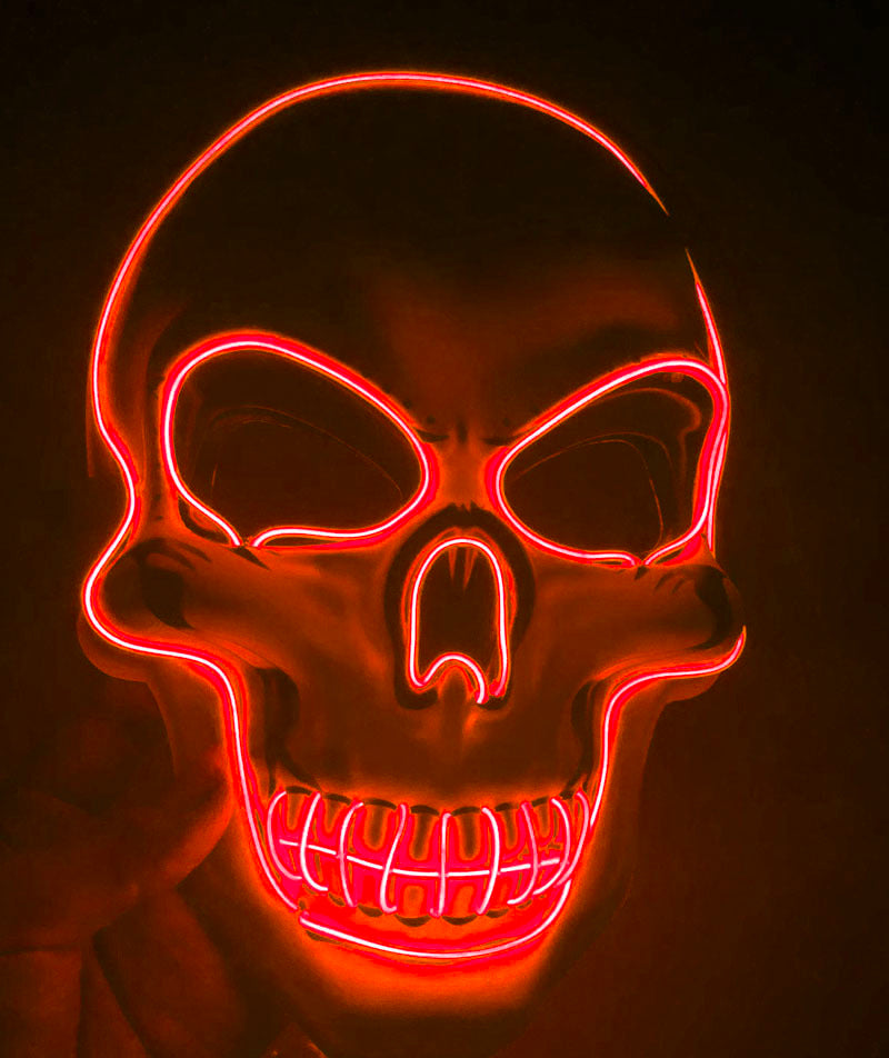 Load image into Gallery viewer, Halloween Skeleton Mask LED Glow Scary Mask
