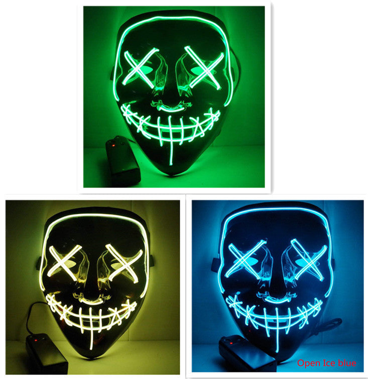 Load image into Gallery viewer, Line Up Festive Led Glitter Grimace Glow Mask
