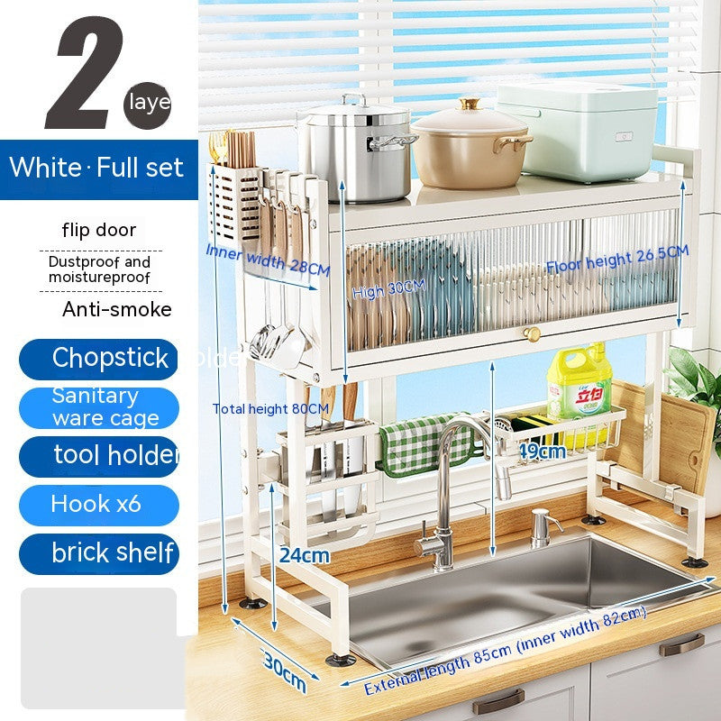 Load image into Gallery viewer, Kitchen Sink Storage Stand Surface Washed Bowl And Chopstick Rack Storage Household Drain Basket Rack
