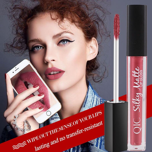 For QIC color Qini cross-border explosion matte velvet waterproof non stick cup Liquid Lip Gloss Lipstick Lip Glaze