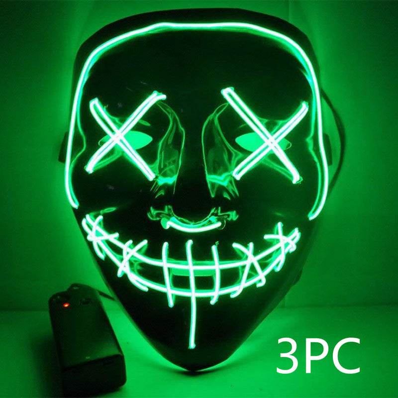 Load image into Gallery viewer, Line Up Festive Led Glitter Grimace Glow Mask
