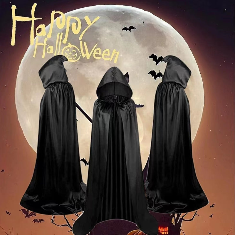 Load image into Gallery viewer, Halloween Cloak Costumes Wizard Cloak For Children Hooded Capes Mantle Black Party Decoration
