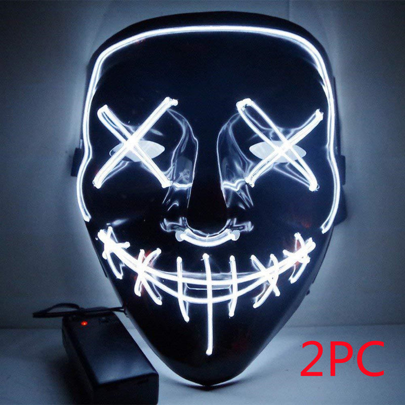 Load image into Gallery viewer, Line Up Festive Led Glitter Grimace Glow Mask
