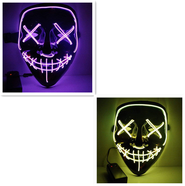 Load image into Gallery viewer, Line Up Festive Led Glitter Grimace Glow Mask
