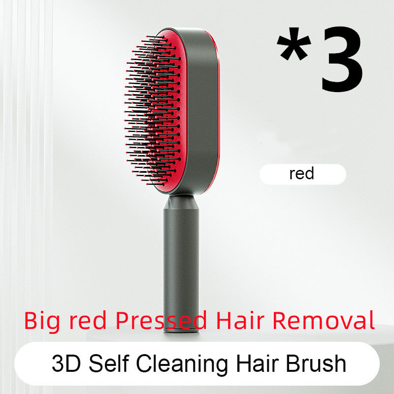 Load image into Gallery viewer, Self Cleaning Hair Brush For Women One-key Cleaning Hair Loss Airbag Massage Scalp Comb Anti-Static Hairbrush
