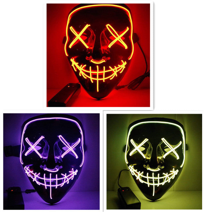 Load image into Gallery viewer, Line Up Festive Led Glitter Grimace Glow Mask
